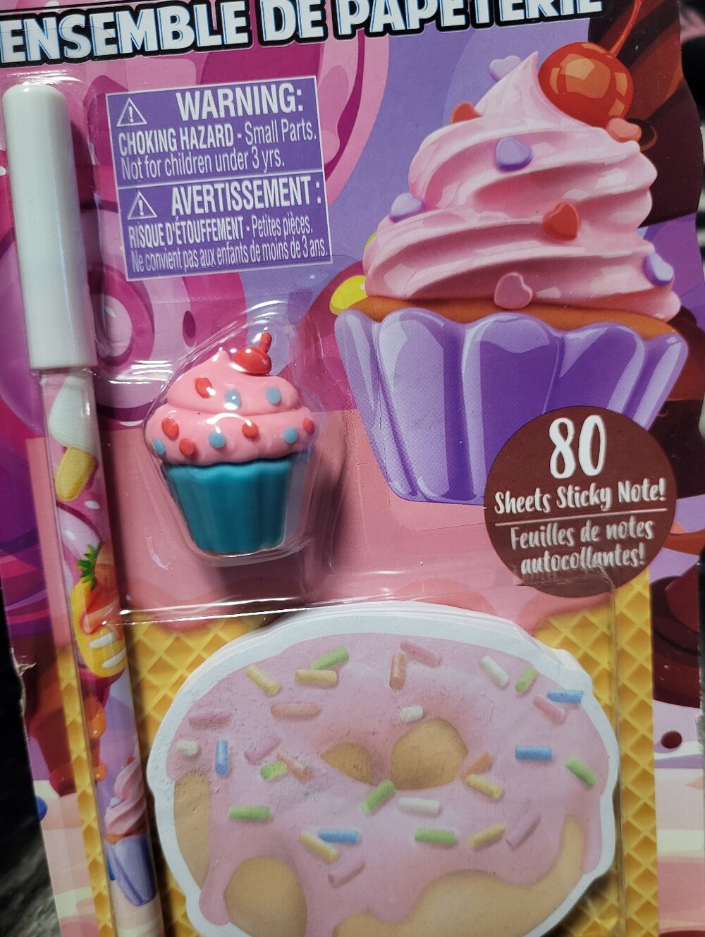 INC Pink Dessert Stationery Set with Sticky Notes & Pen - Picture 3 of 3